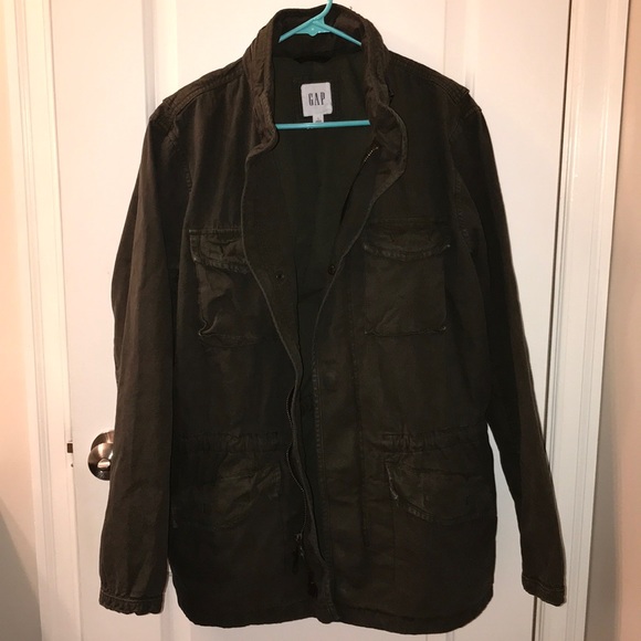 GAP Jackets & Coats Utility Jacket Olive Green Durable Thick Cotton